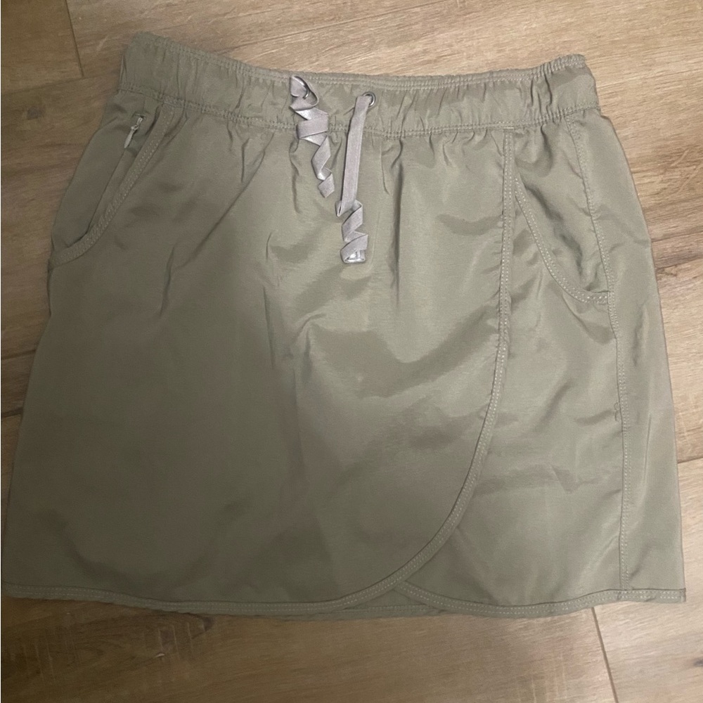 Stylish Olive Mini Skirt with Drawstring